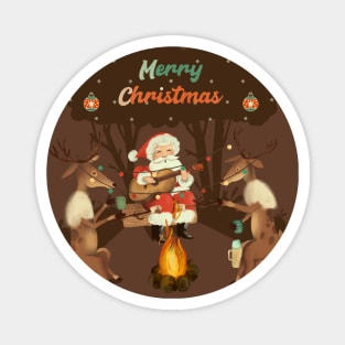 Christmas camp fire Magnet